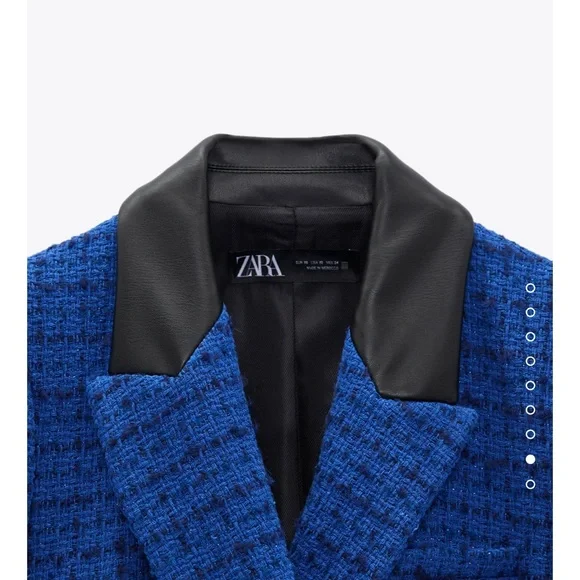 Zara Combination Faux Leather Textured Blazer - Picture 6 of 7